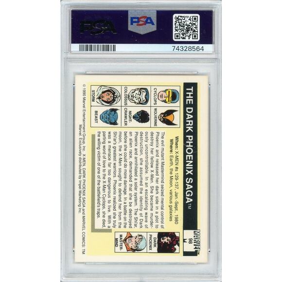 1990 Impel Marvel Universe Famous Battles Dark Phoenix Saga #98 PSA 8 - Picture 2 of 2